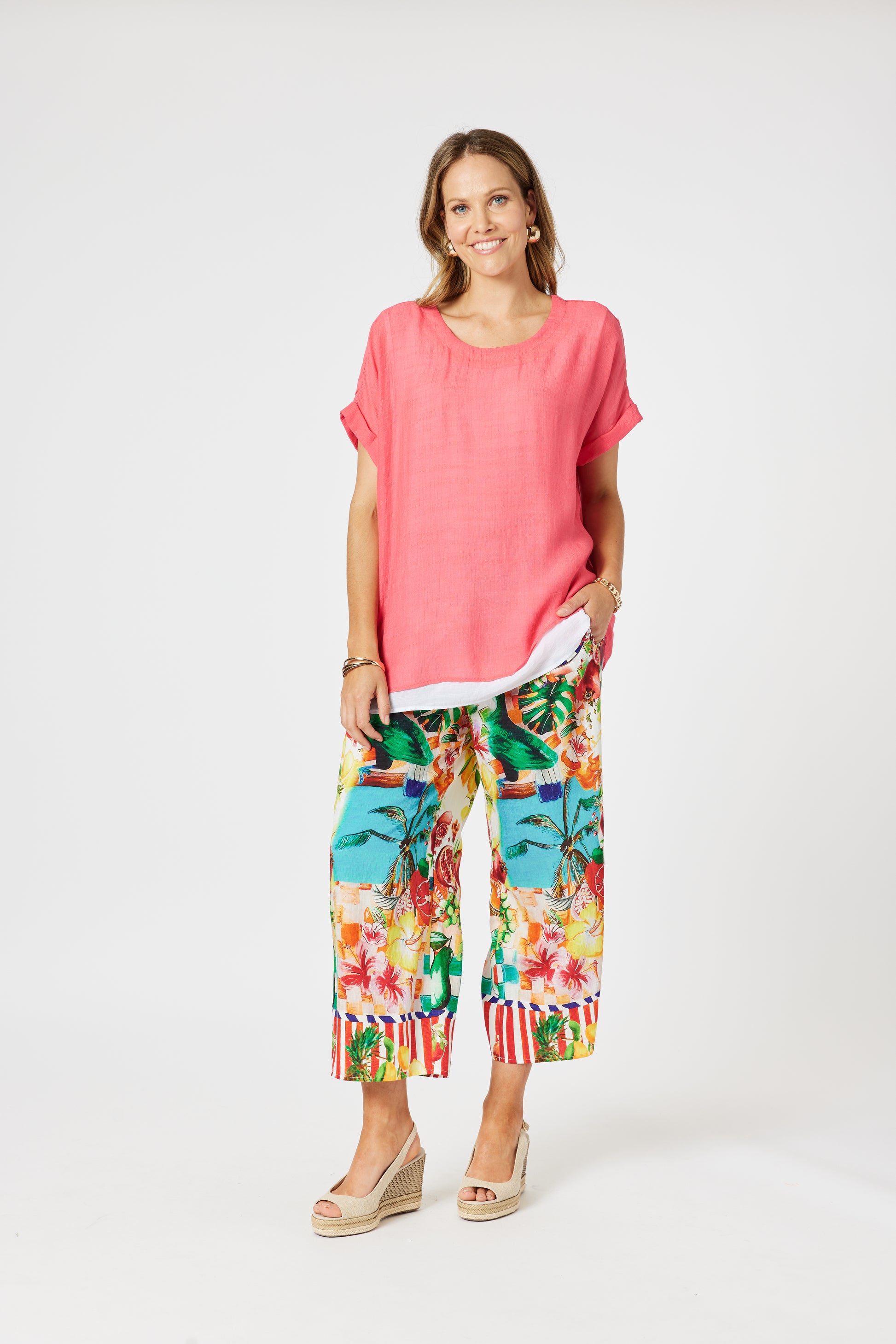 Clarity Palma Side Button 2 in 1 - Coral/ White