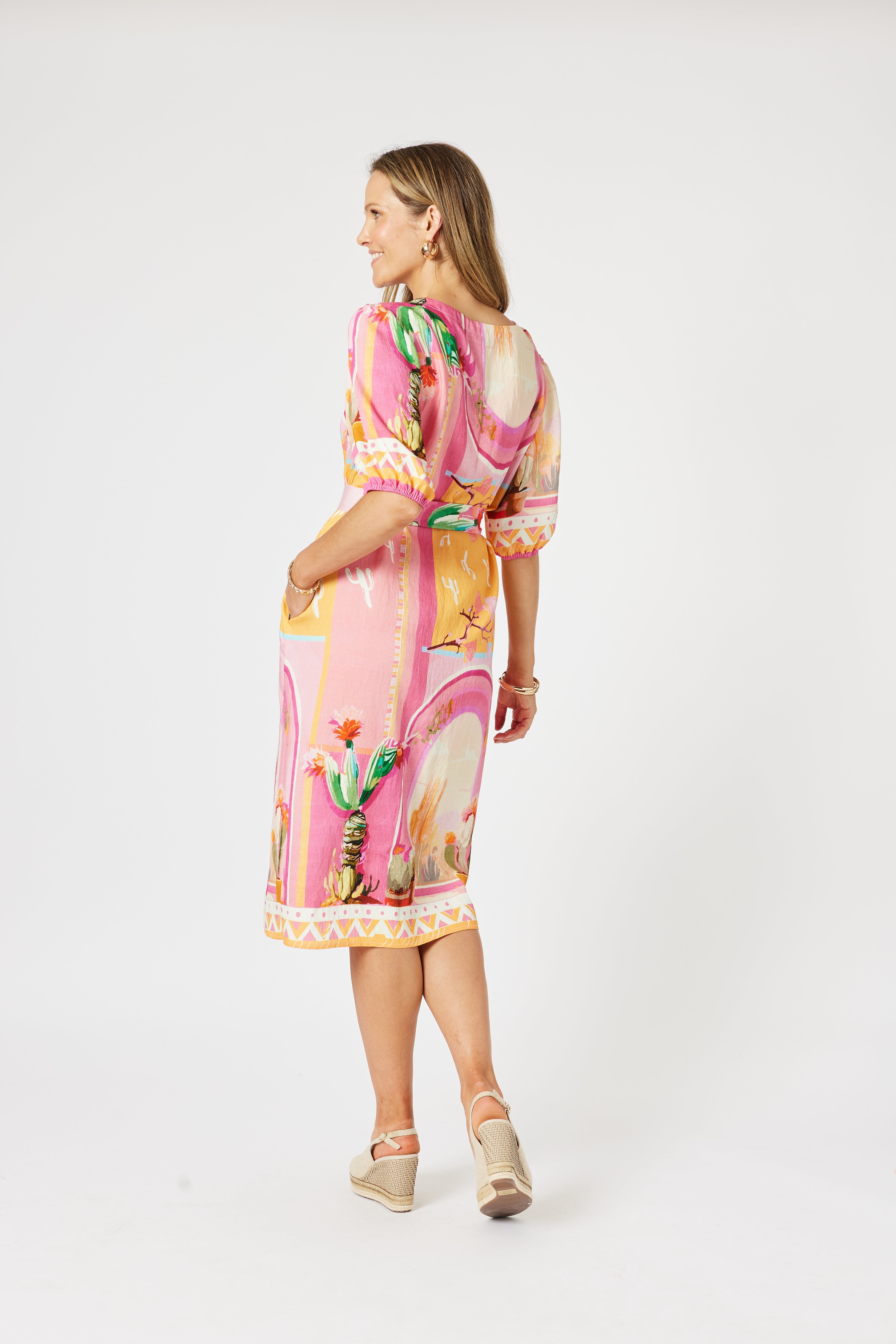 Collection of Clarity The Tulum Dress - Pink/Multi in a gallery layout