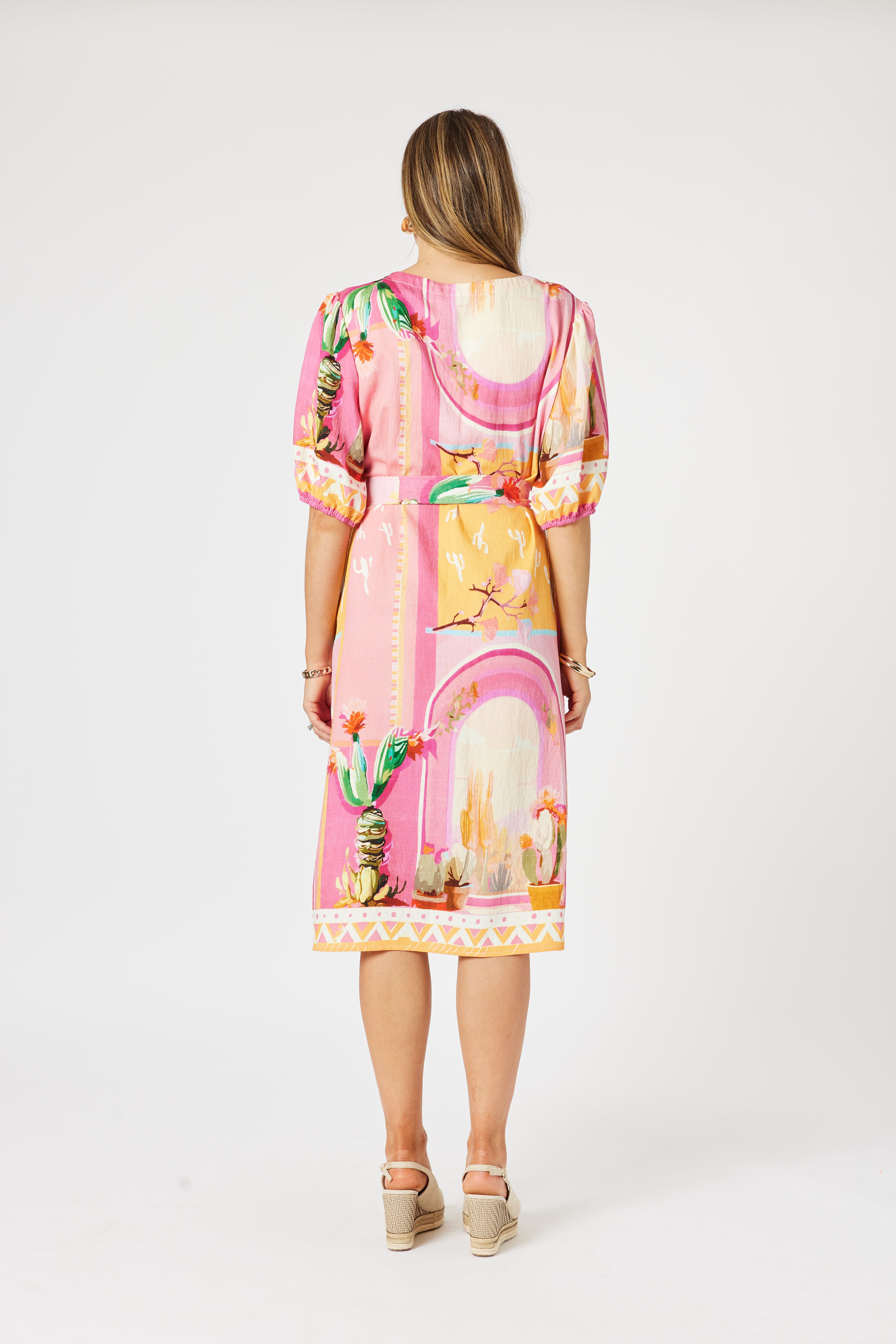 Collection of Clarity The Tulum Dress - Pink/Multi in a gallery layout