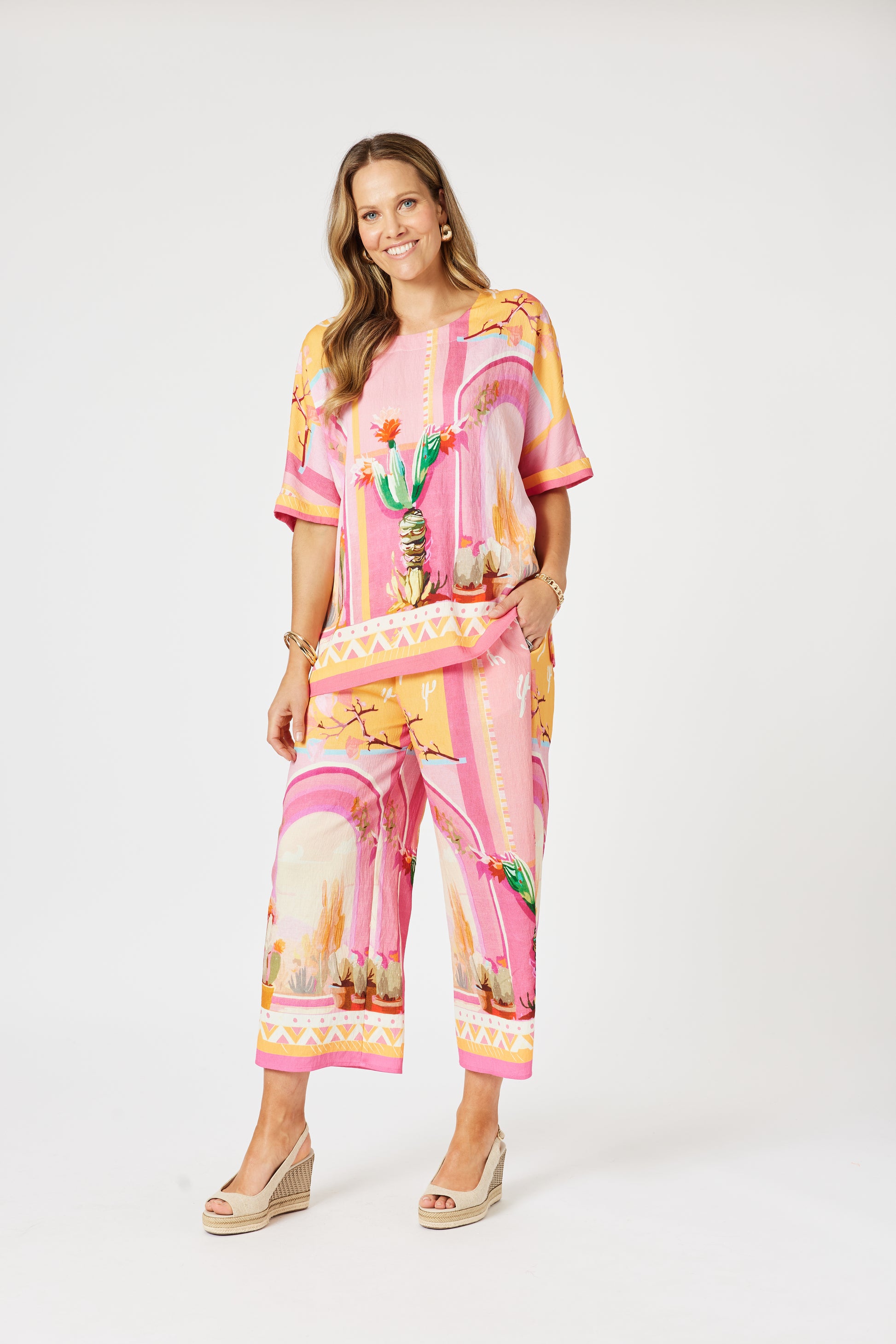 Clarity Tulum Shell Top - Pink/ Multi