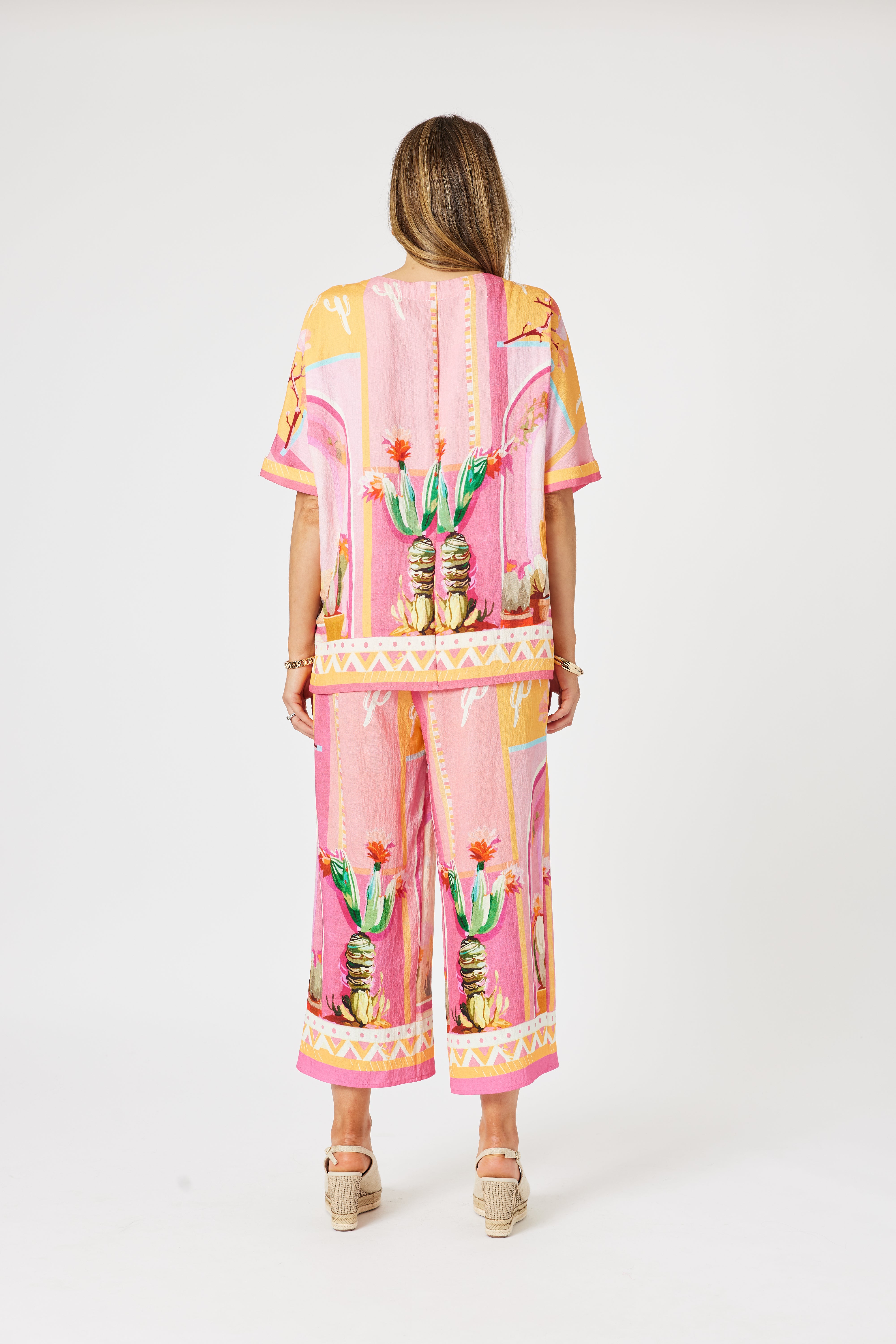 Collection of Clarity Tulum Shell Top - Pink/ Multi in a gallery layout