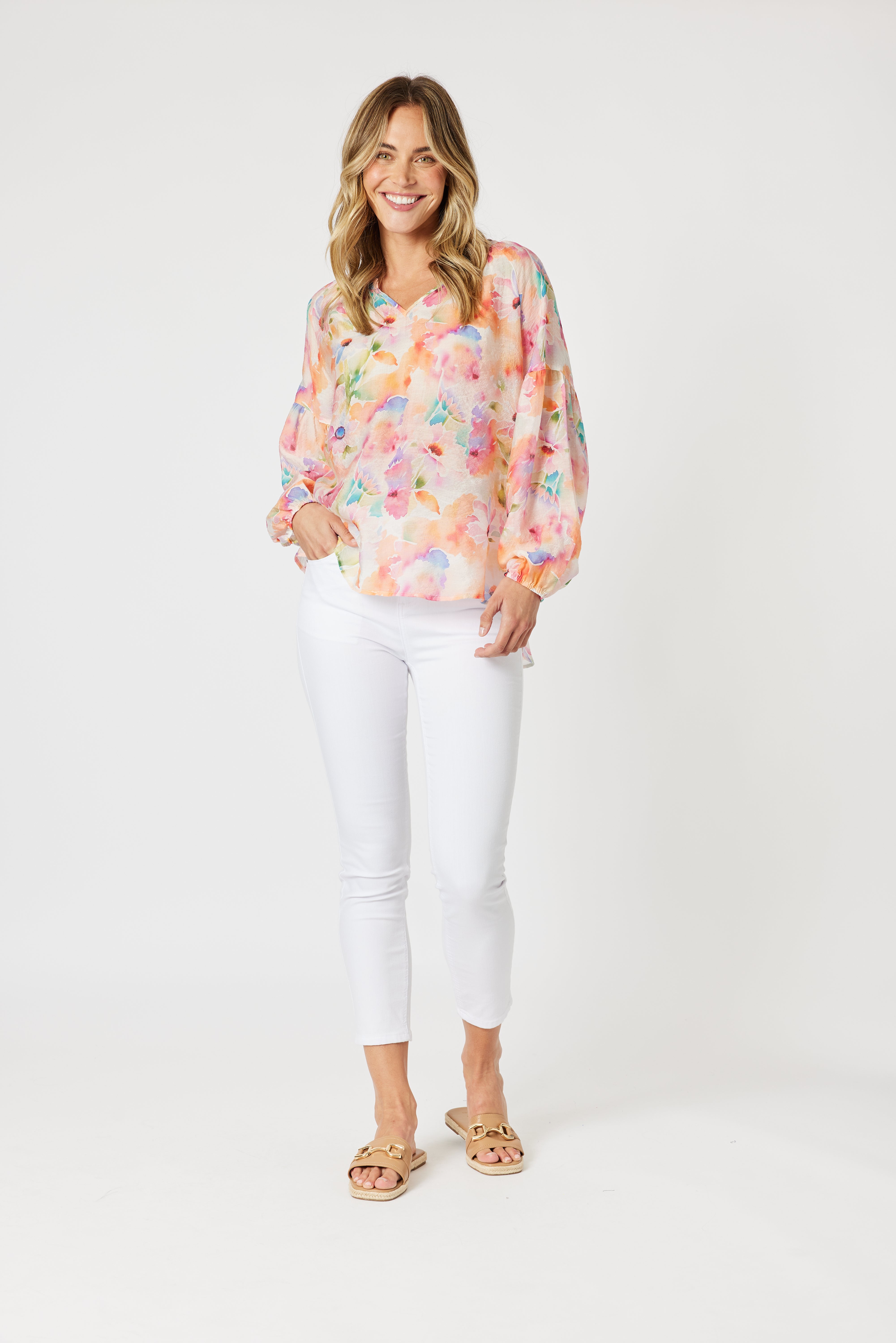 Image of Gordon Smith Spring Floral Top - Multi