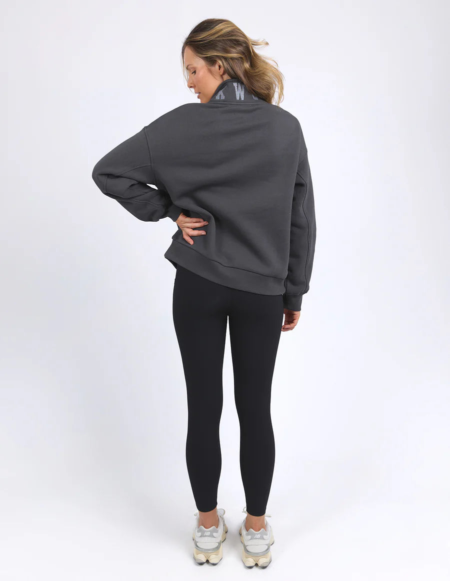 Collection of Foxwood College Zip Crew - Charcoal in a gallery layout