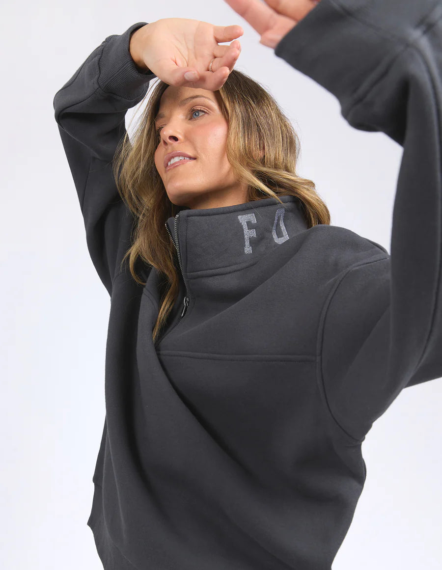 Collection of Foxwood College Zip Crew - Charcoal in a gallery layout