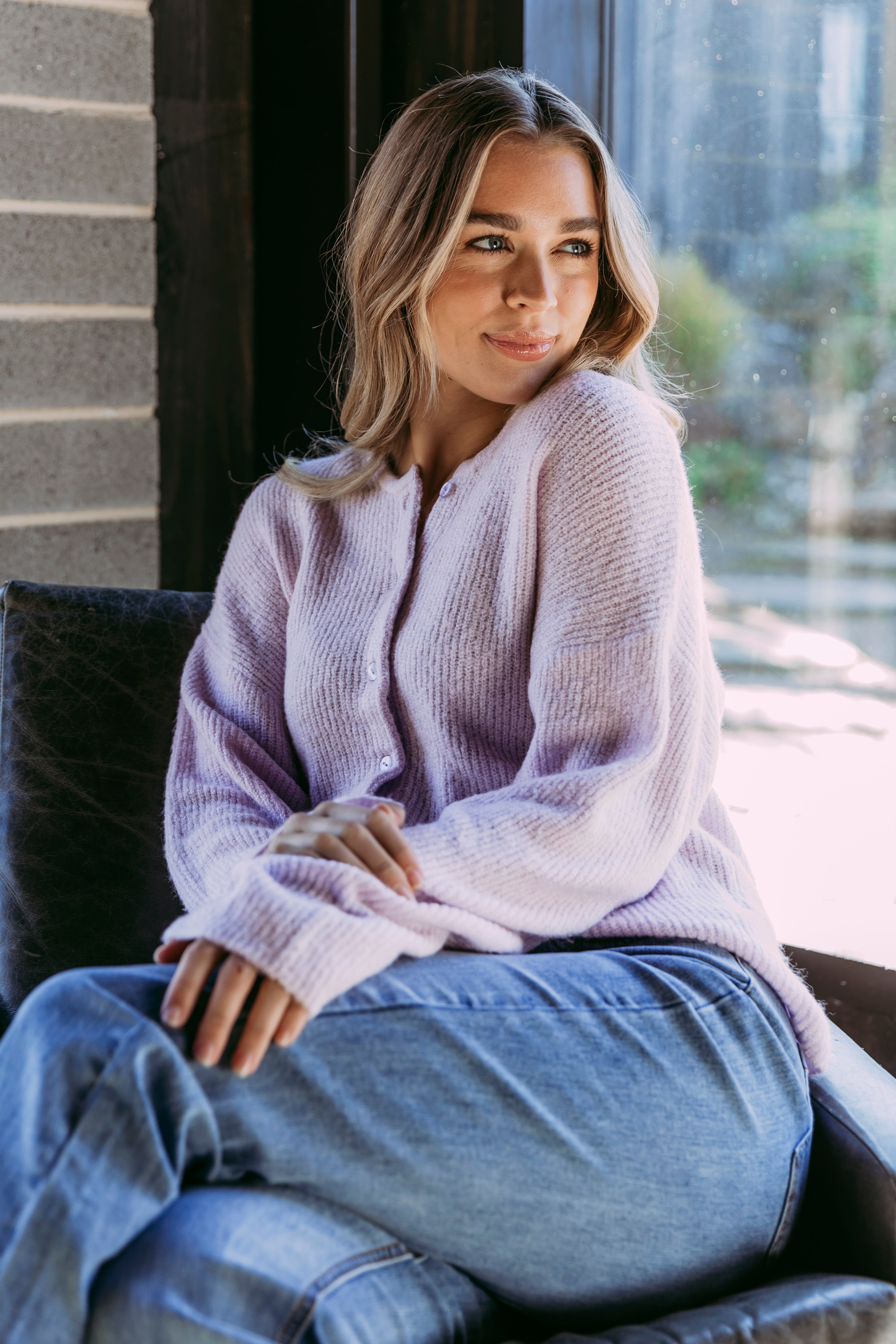 Collection of Foxwood Murphy Knit Cardi - Orchid Petal in a gallery layout