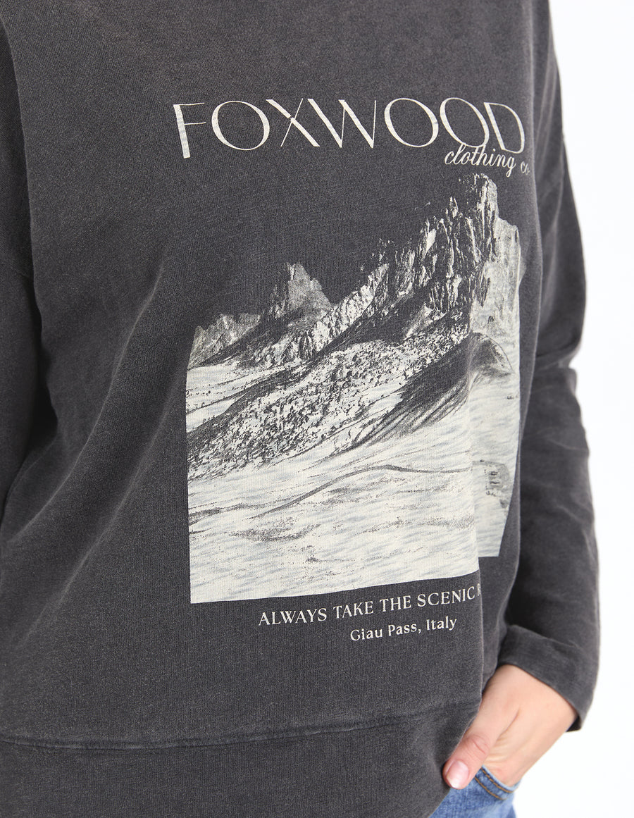 Foxwood Scenic Route Long Sleeve Tee - Washed Black