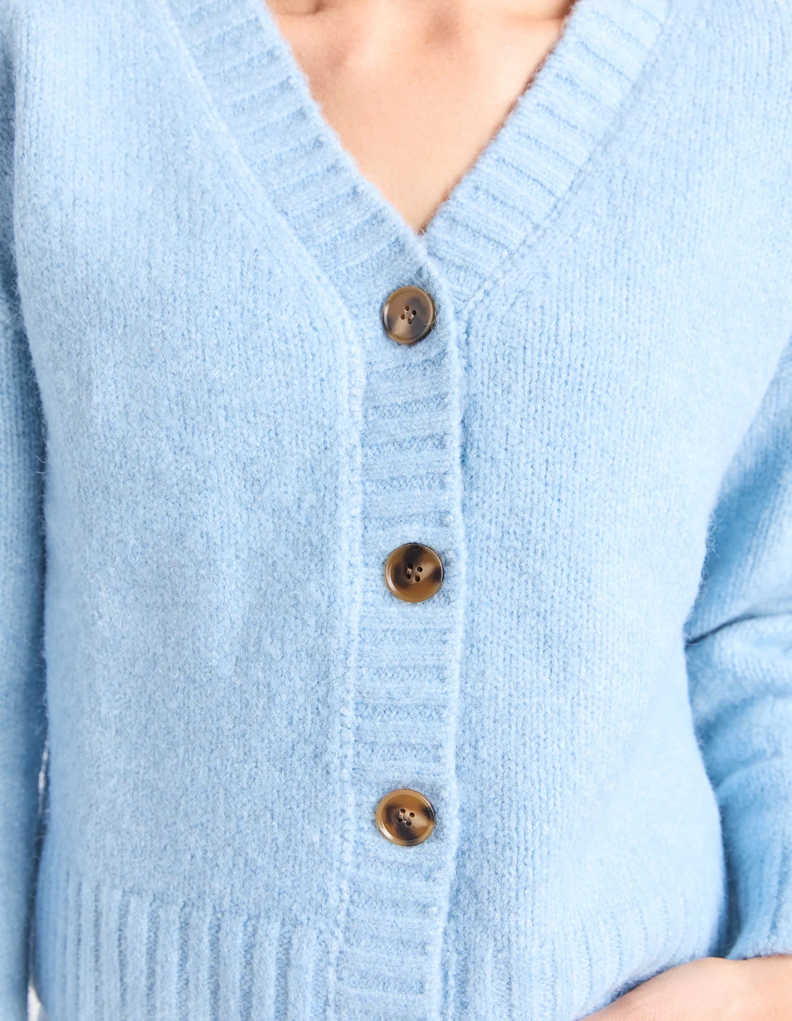 Collection of Foxwood Jensen Button Cardi - Celestial Blue in a gallery layout