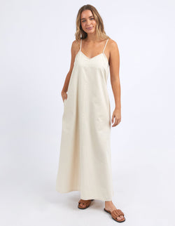 Collection of Foxwood Roma Denim Dress - Ecru in a gallery layout