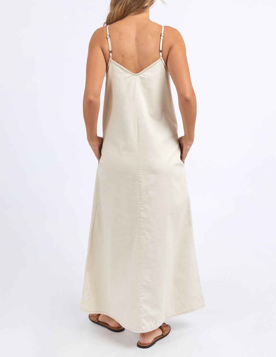 Collection of Foxwood Roma Denim Dress - Ecru in a gallery layout