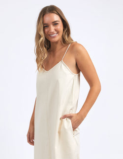 Collection of Foxwood Roma Denim Dress - Ecru in a gallery layout