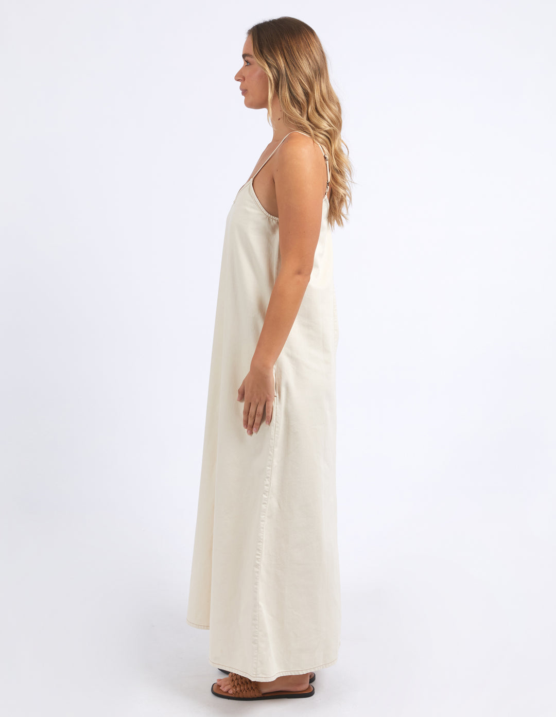 Collection of Foxwood Roma Denim Dress - Ecru in a gallery layout