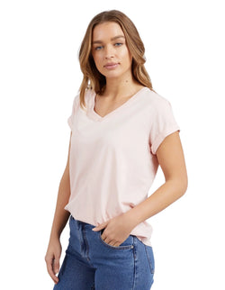 Collection of Foxwood Manly Vee Tee - Peach Pink in a gallery layout