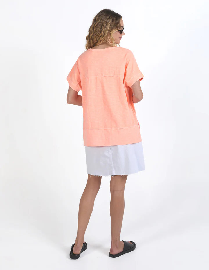 Collection of Foxwood Allison Tee Neon Peach in a gallery layout