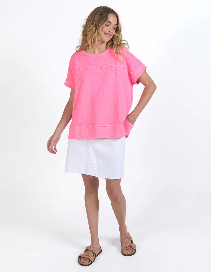 Collection of Foxwood Allison Tee- Neon Rose in a gallery layout
