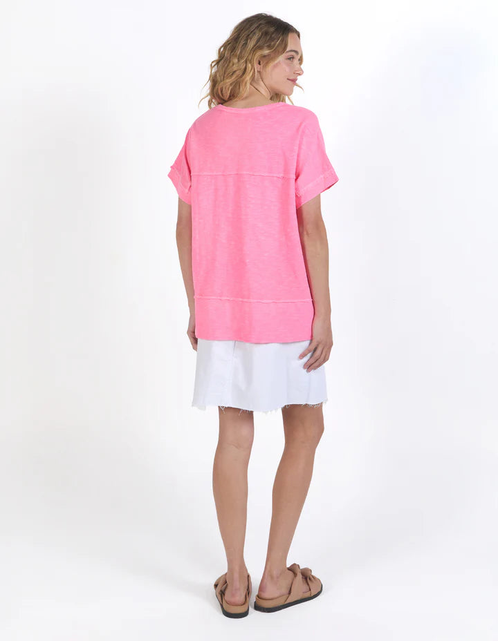 Collection of Foxwood Allison Tee- Neon Rose in a gallery layout