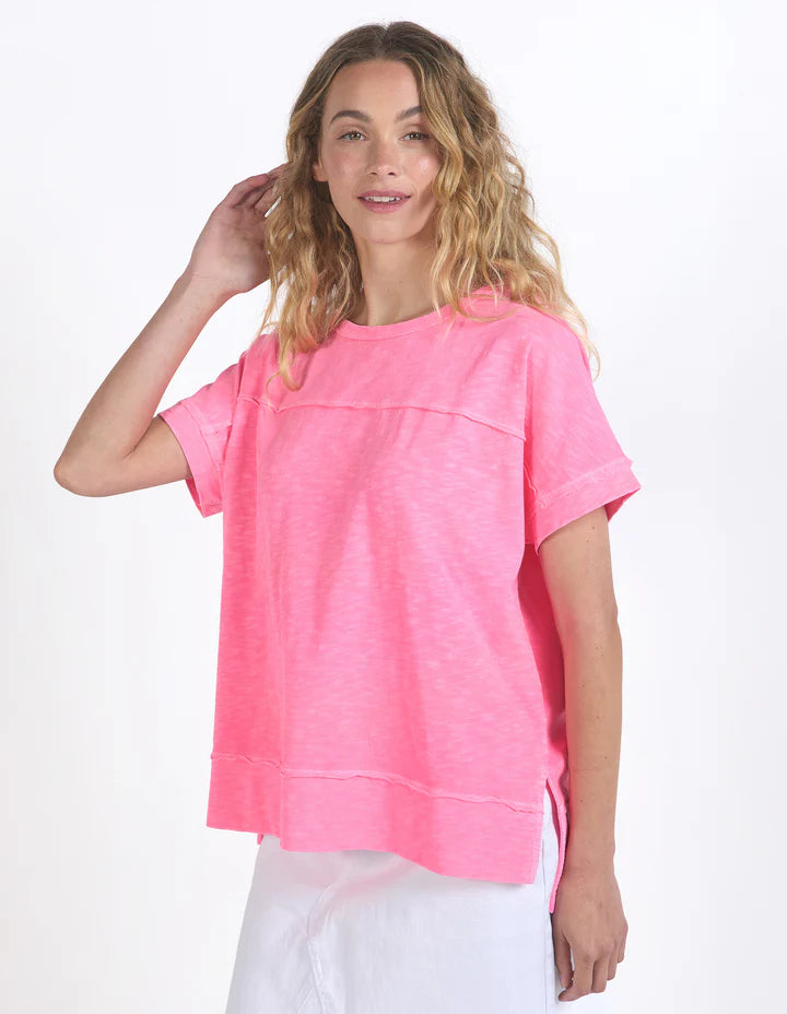 Collection of Foxwood Allison Tee- Neon Rose in a gallery layout