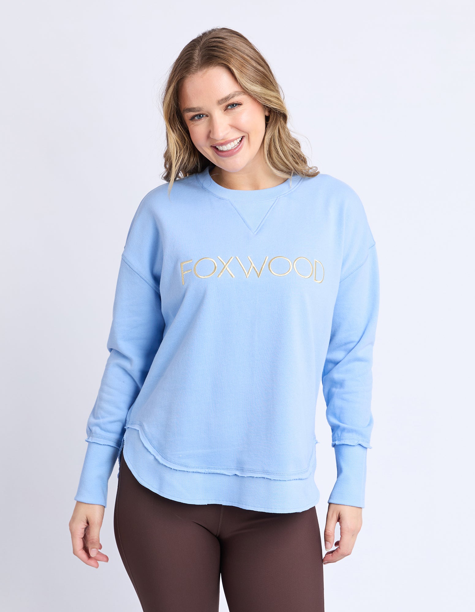 Image of Foxwood Simplified Metallic Crew - Blue/Lemon