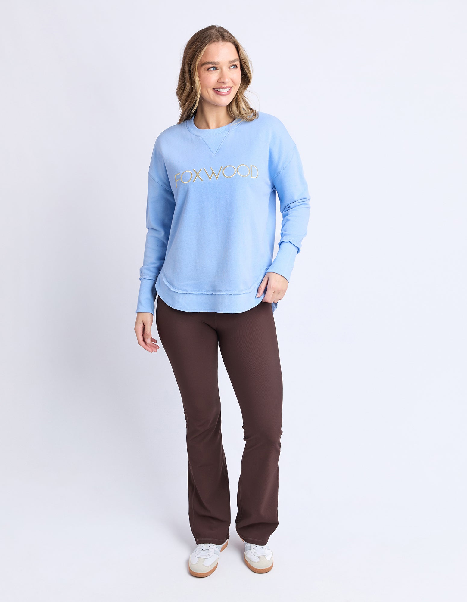 Image of Foxwood Simplified Metallic Crew - Blue/Lemon