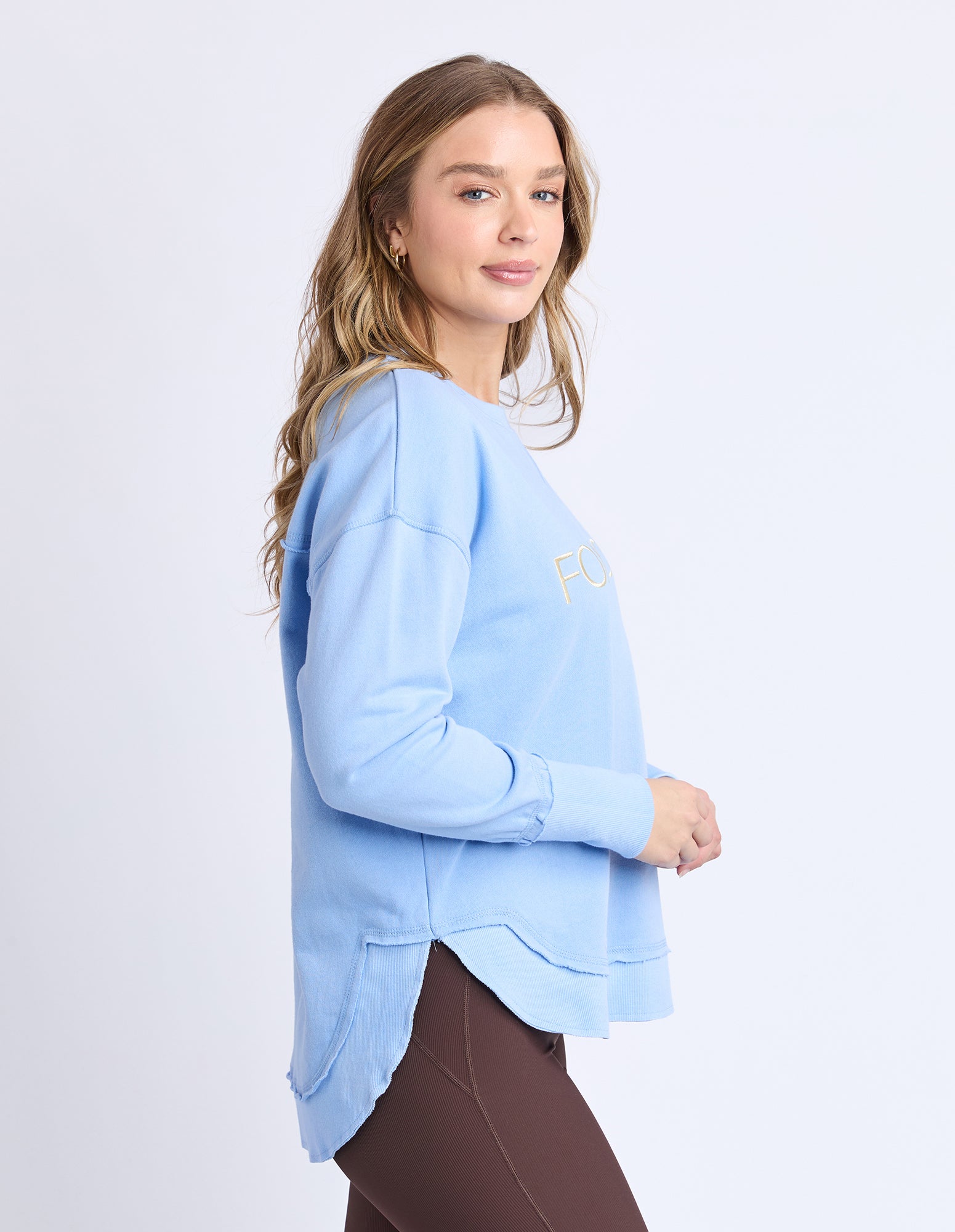 Image of Foxwood Simplified Metallic Crew - Blue/Lemon