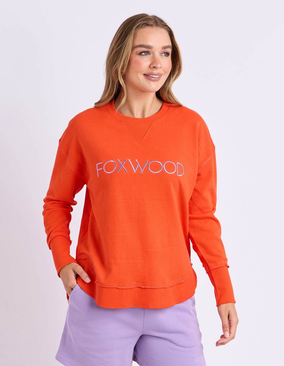 Foxwood Simplified Metallic Crew - Grenadine