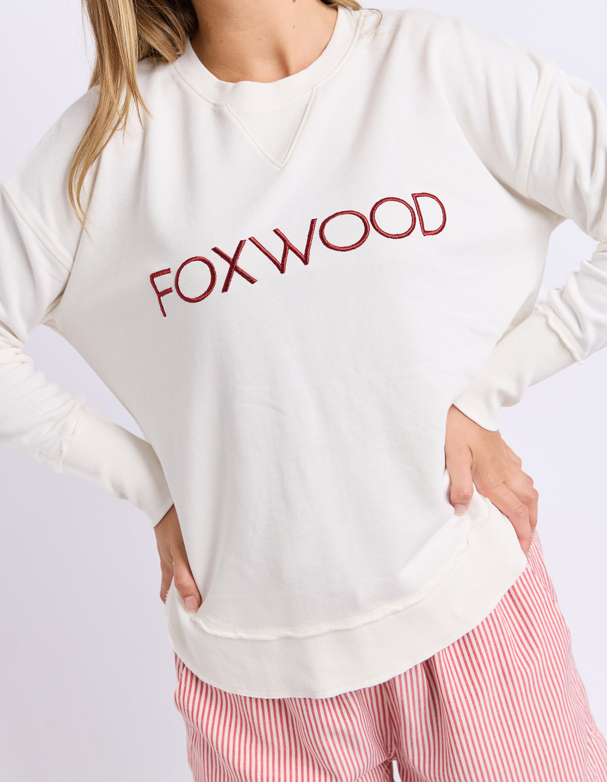 Foxwood Simplified Metallic Crew - Ecru