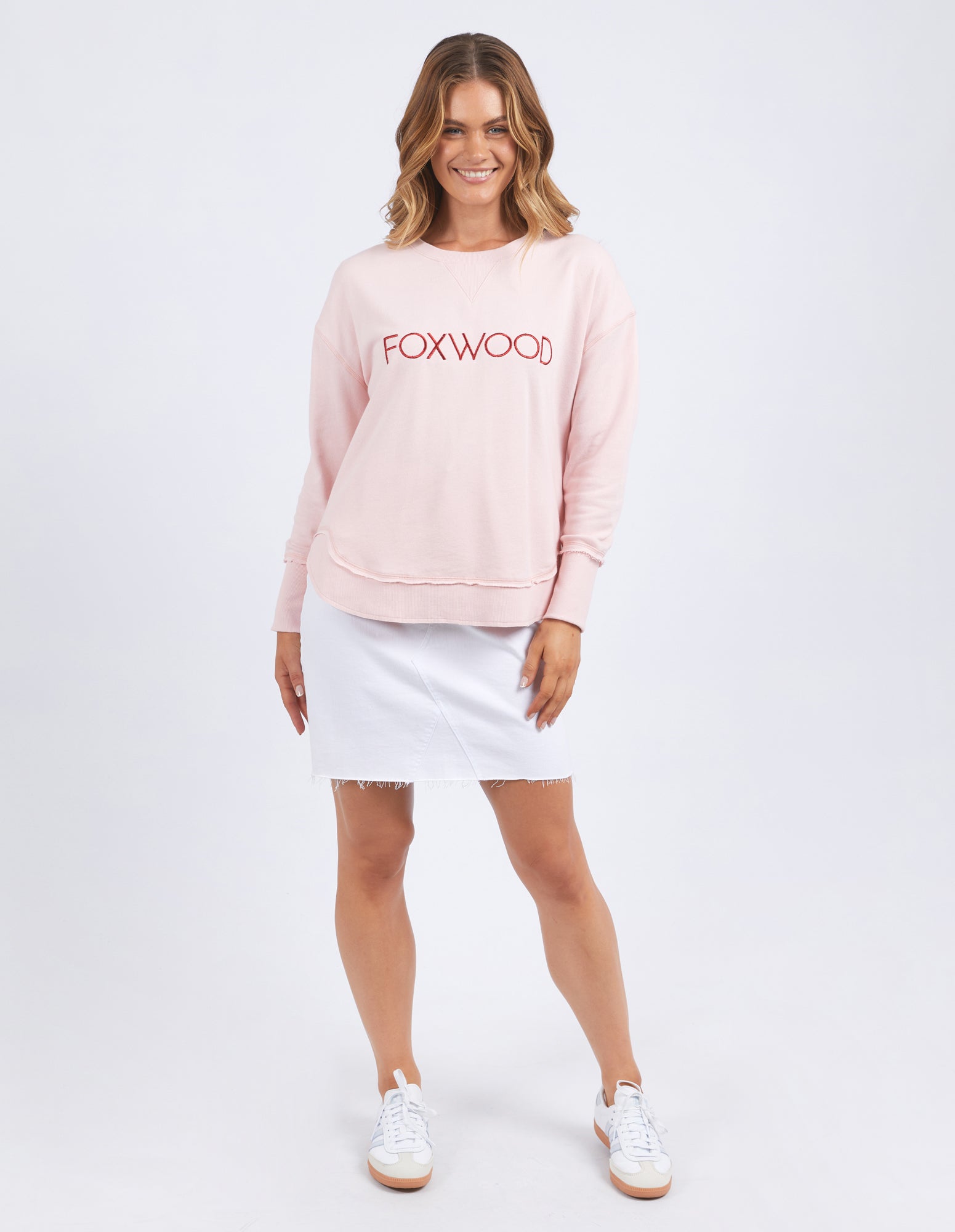 Collection of Foxwood Simplified Metallic Crew - Pale Pink in a gallery layout