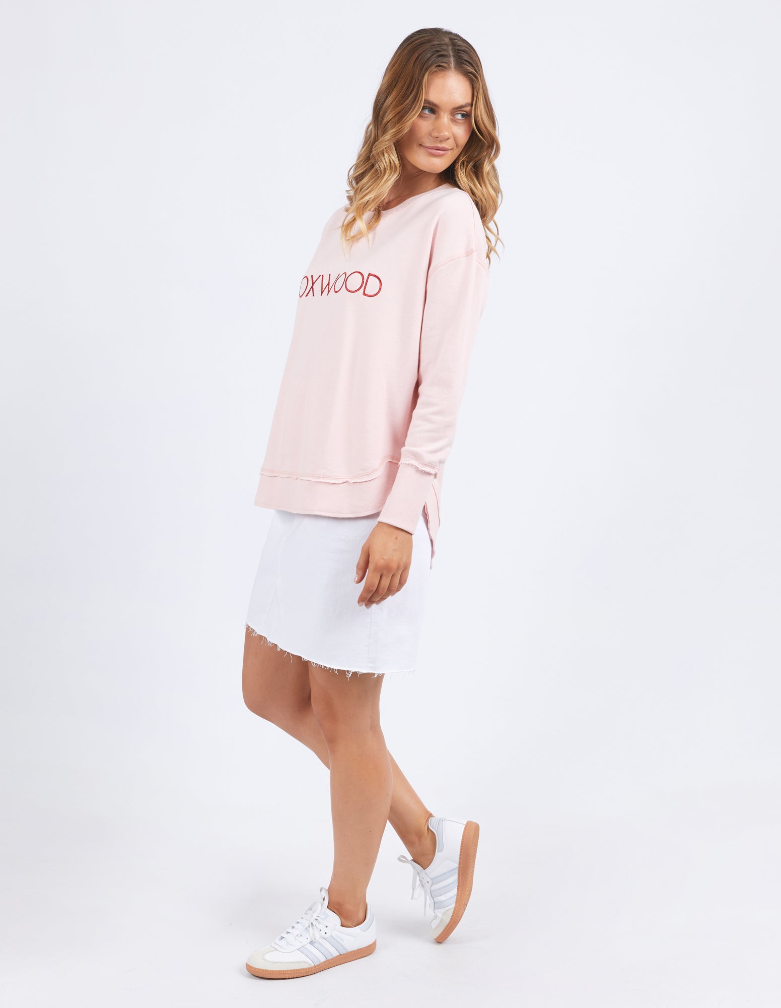 Collection of Foxwood Simplified Metallic Crew - Pale Pink in a gallery layout
