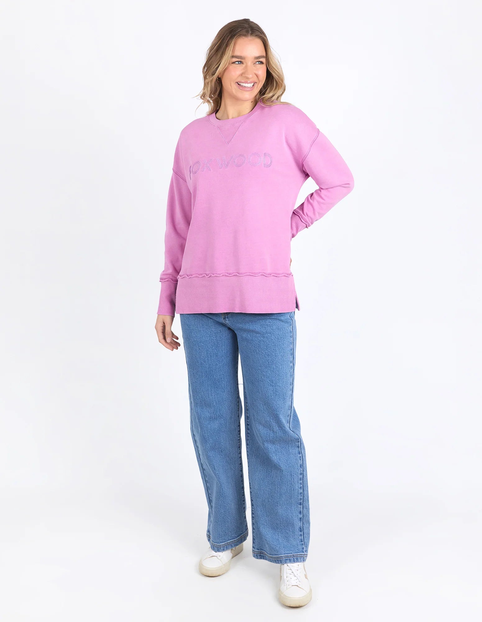 Collection of Foxwood Illusion Crew - Fuchsia in a gallery layout