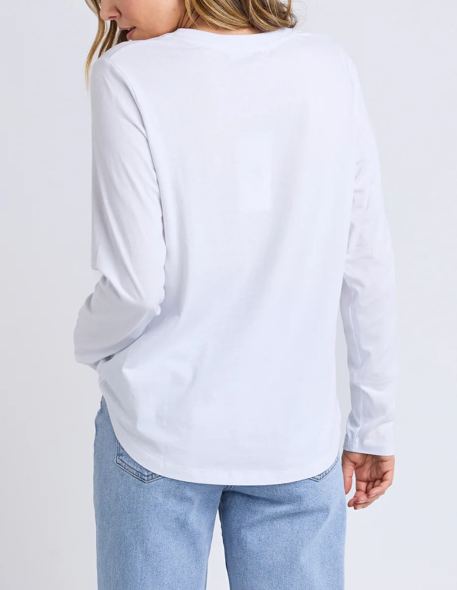 Collection of Foxwood Signature Long Sleeve Tee - White in a gallery layout