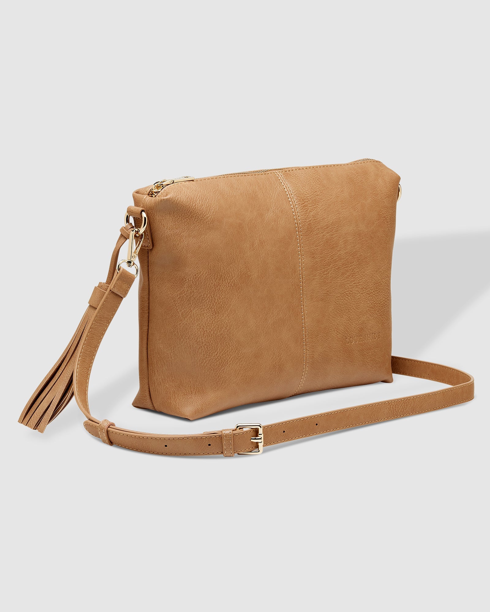 Collection of Louenhide Kasey Stripe Crossbody Bag  - Camel in a gallery layout