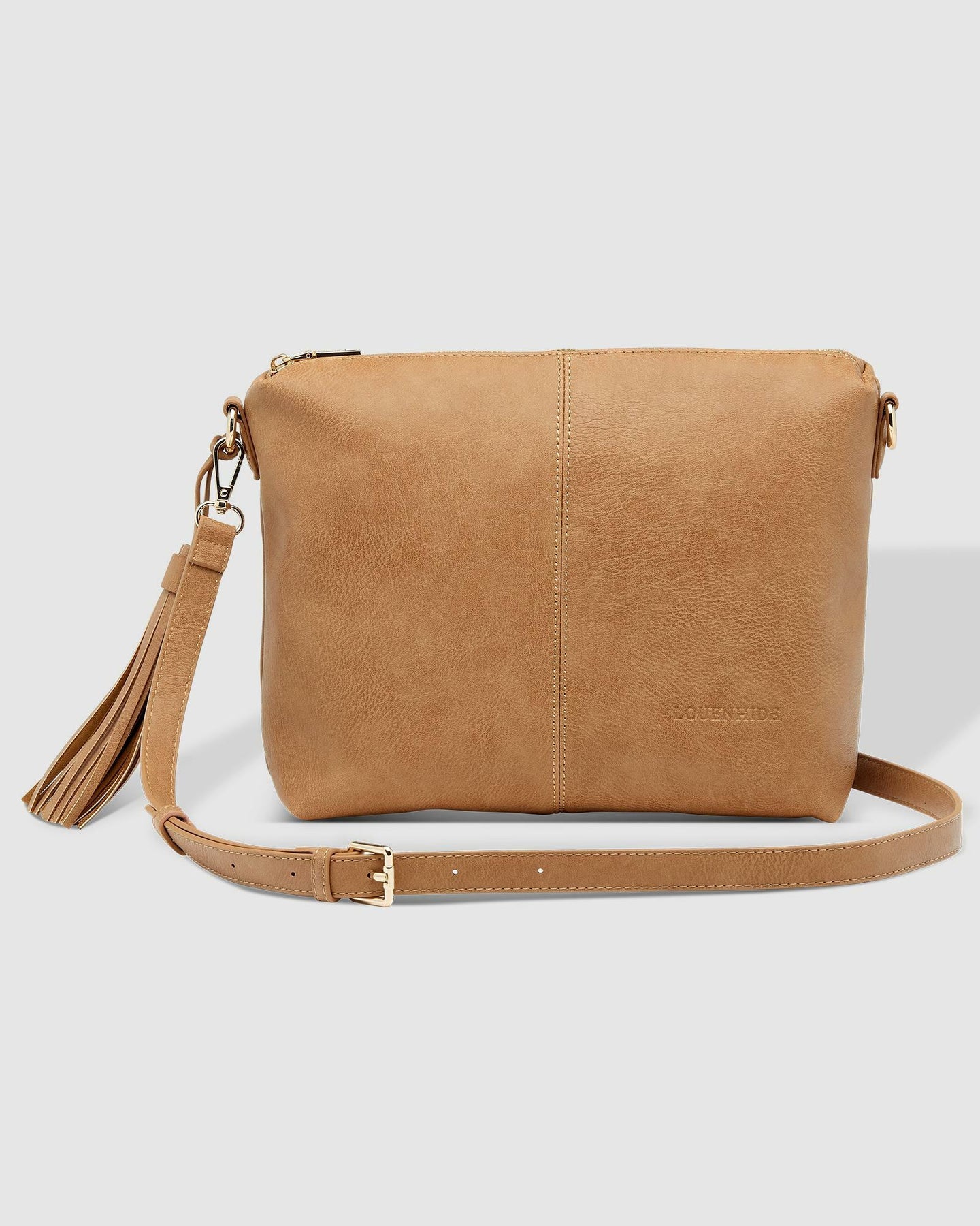 Collection of Louenhide Kasey Stripe Crossbody Bag  - Camel in a gallery layout