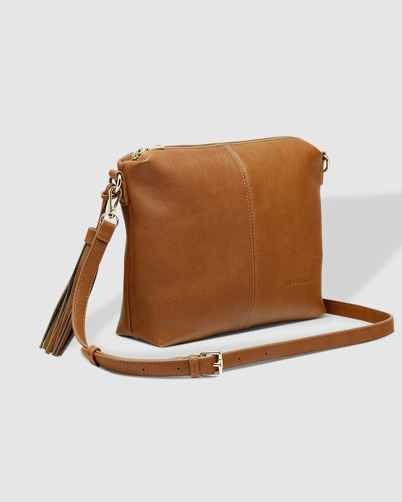 Collection of Louenhide Daisy Stripe Crossbody Bag  - Tan in a gallery layout
