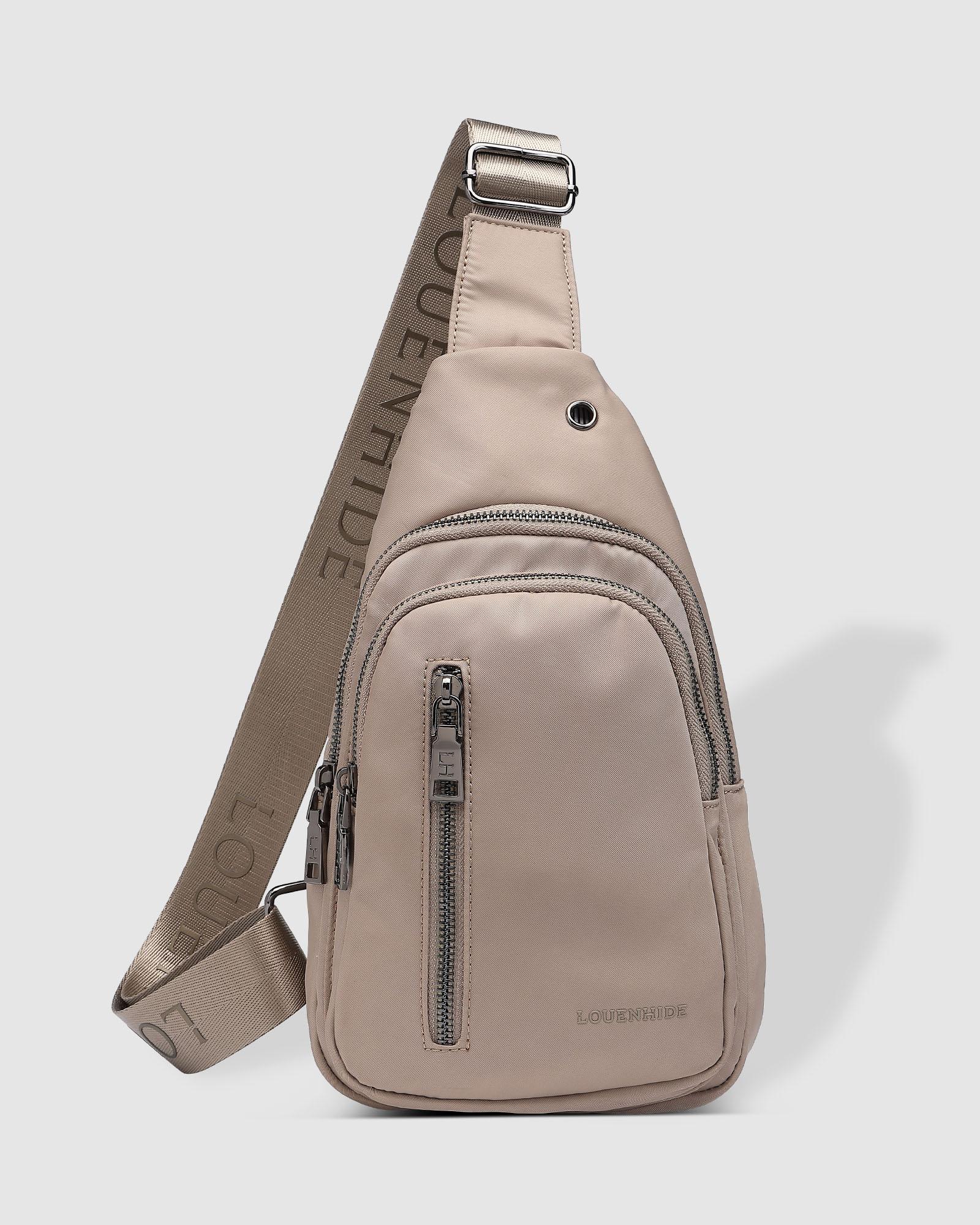 Collection of Louenhide Boyd Nylon Sling Bag - Beige in a gallery layout