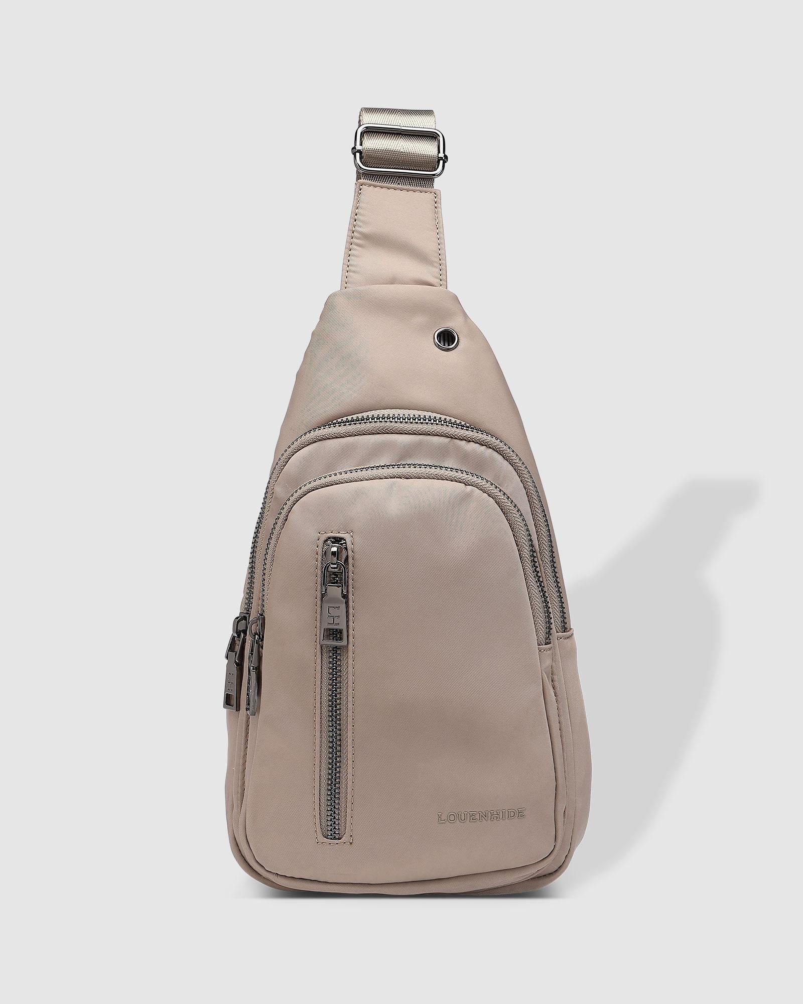 Collection of Louenhide Boyd Nylon Sling Bag - Beige in a gallery layout
