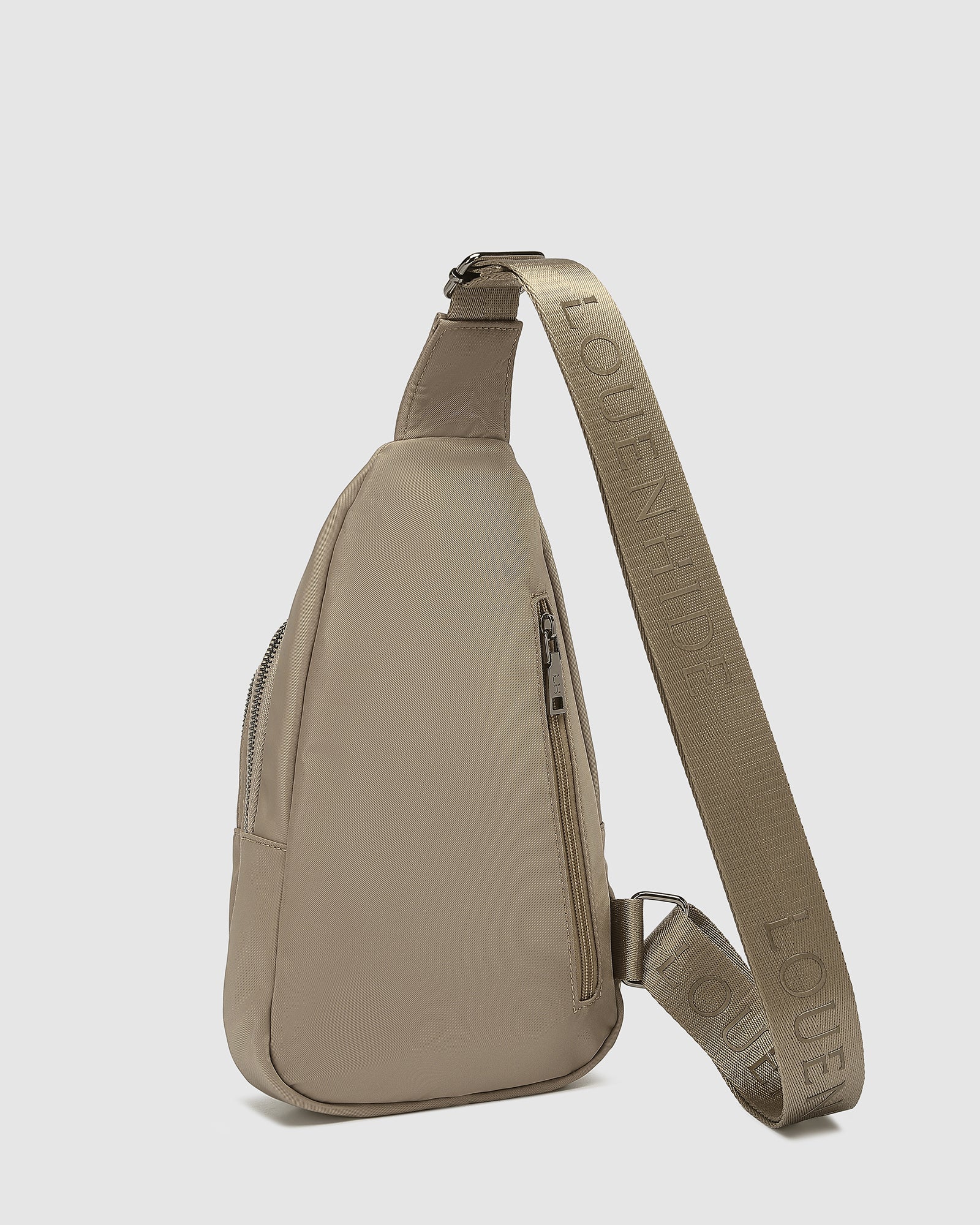 Collection of Louenhide Boyd Nylon Sling Bag - Beige in a gallery layout