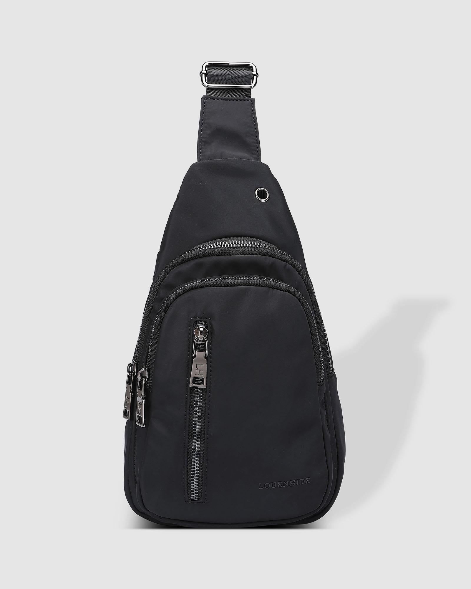 Collection of Louenhide Boyd Nylon Sling Bag - Black in a gallery layout