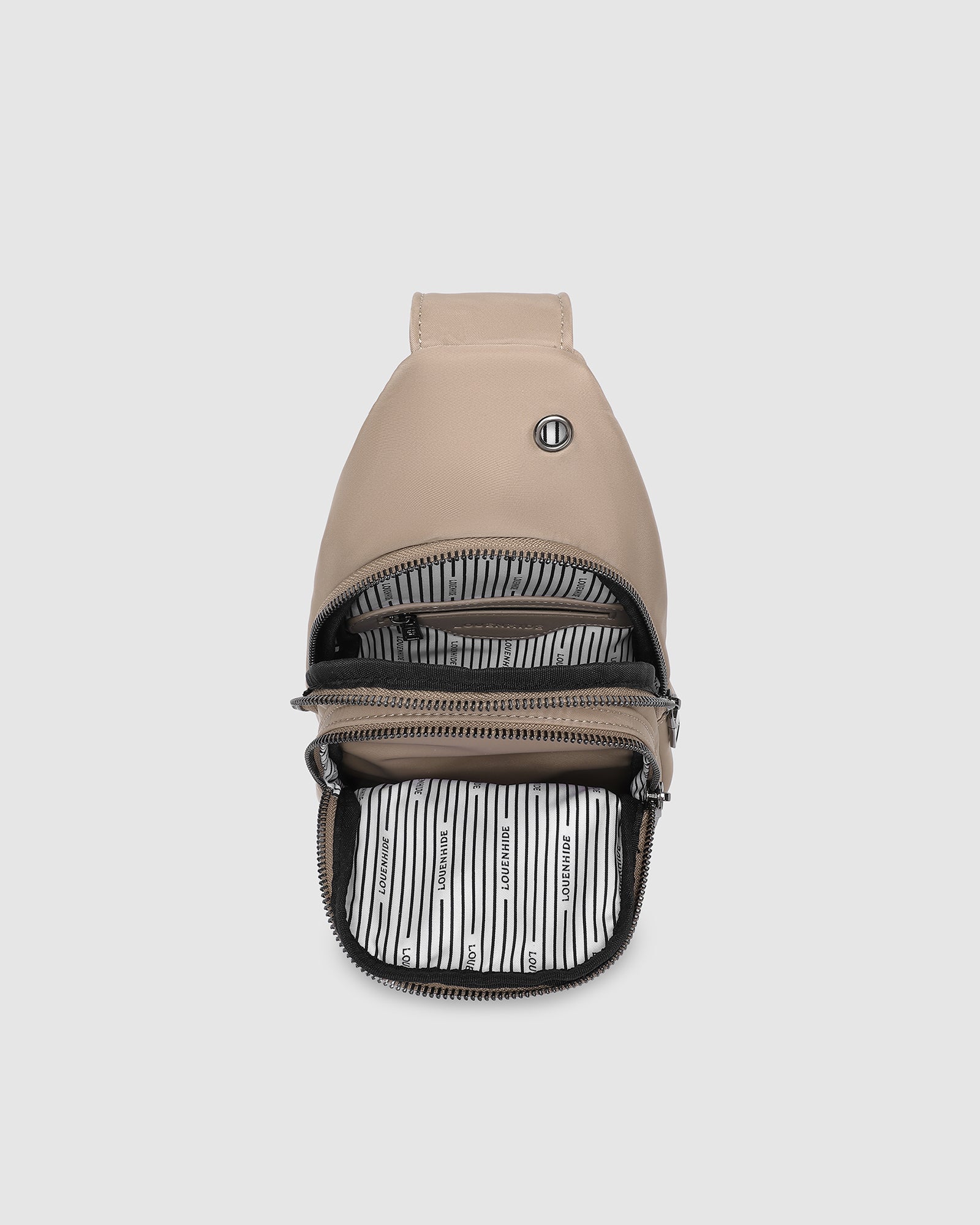 Collection of Louenhide Boyd Nylon Sling Bag - Mocha in a gallery layout