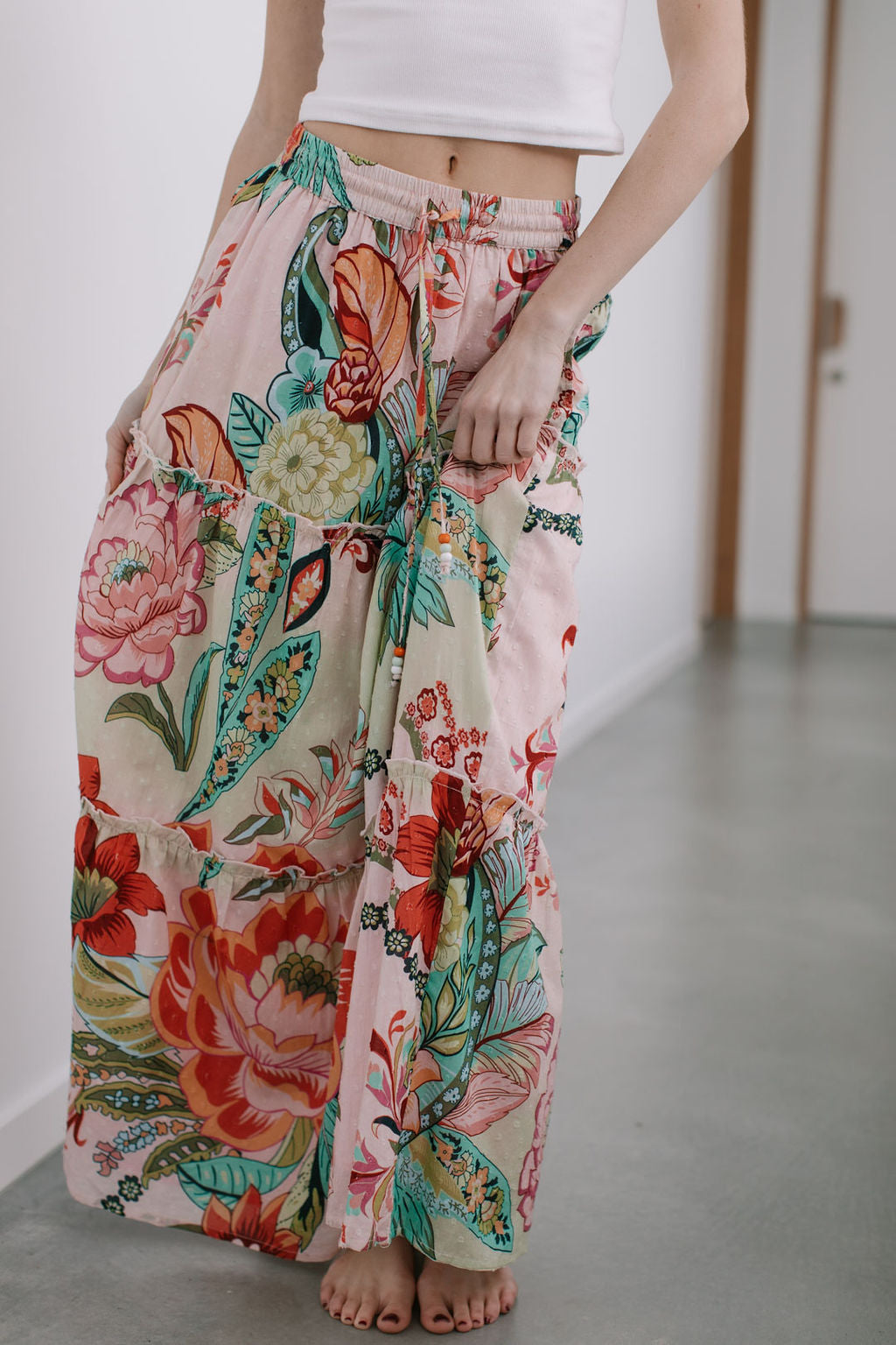 Collection of Joop and Gypsy St Tropez Tier Maxi Skirt - Multi Dobby in a gallery layout