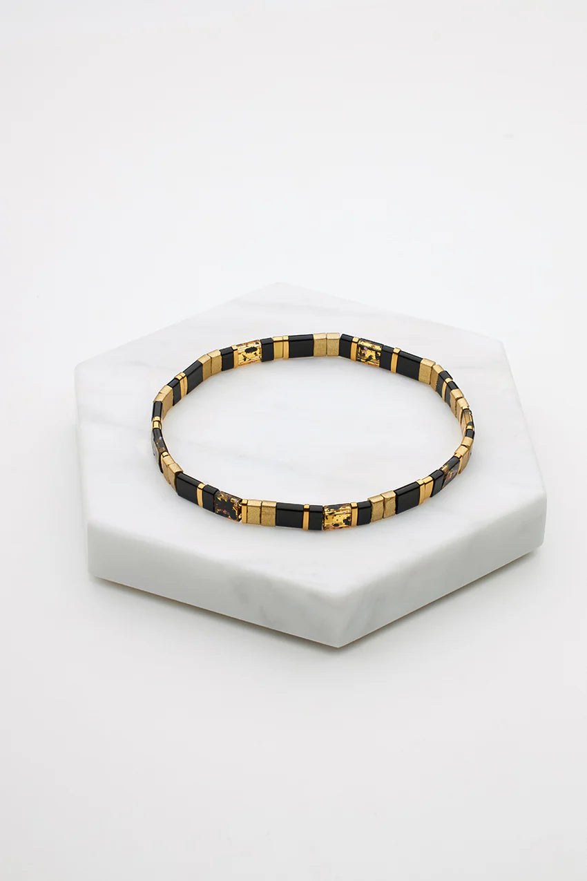 Zafino Tile Bracelet - Black/Brown