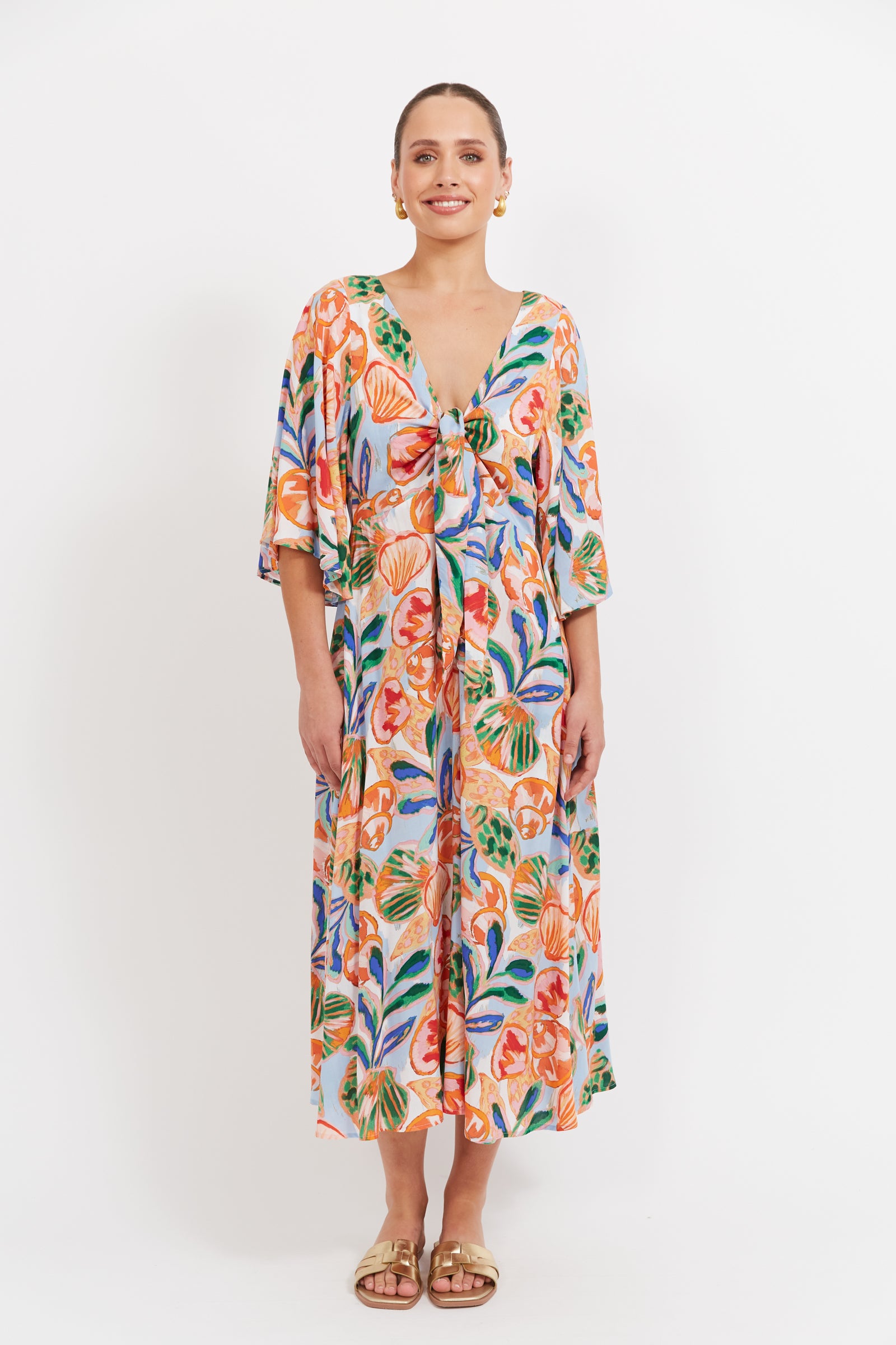 Haven Baja Tie Midi Dress - Tide