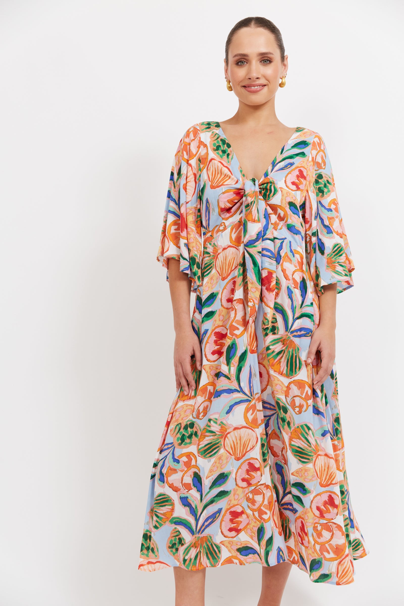 Haven Baja Tie Midi Dress - Tide