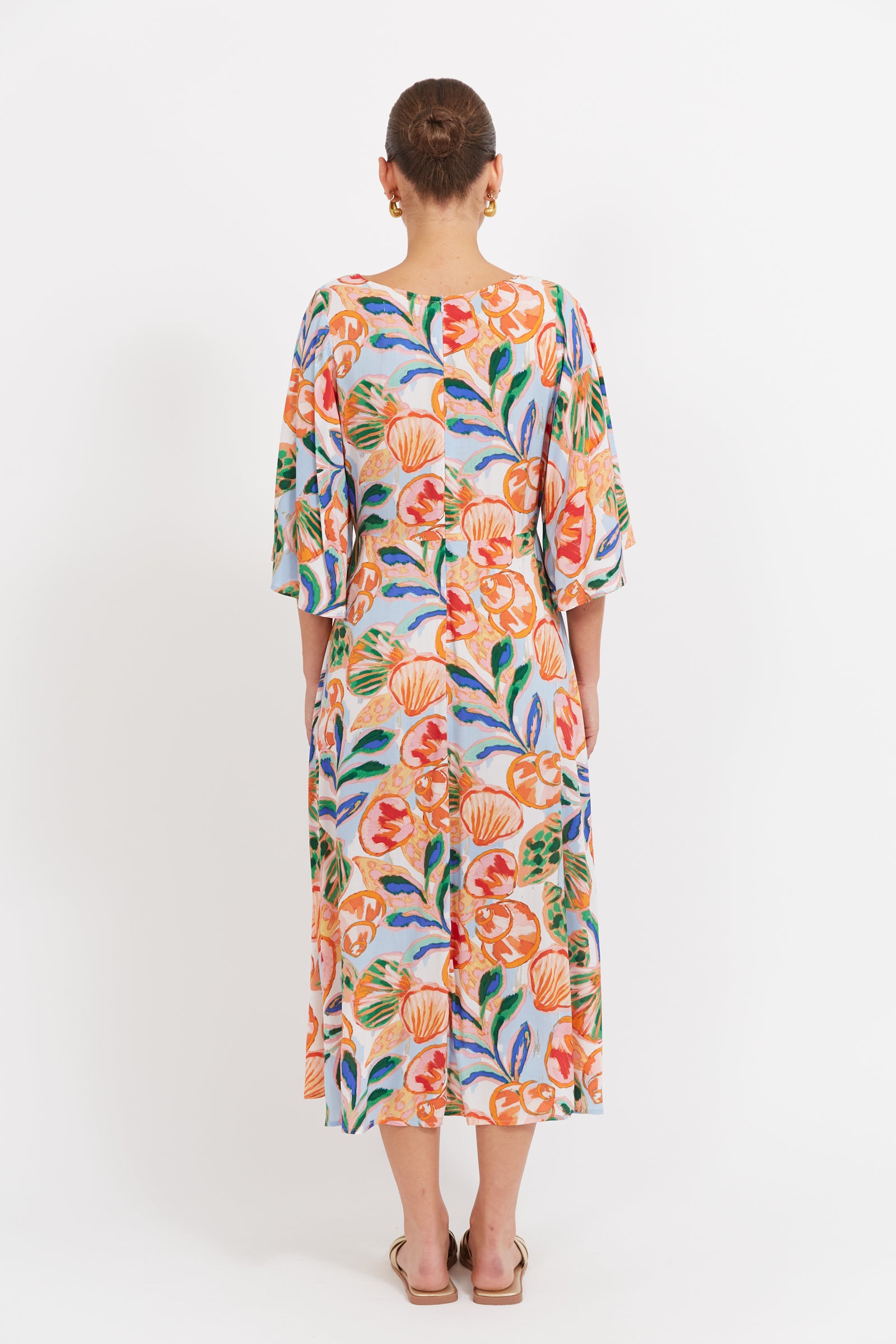 Collection of Haven Baja Tie Midi Dress - Tide in a gallery layout