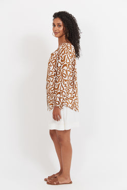 Collection of Haven Bahama Button Tie Top - Opus Tan in a gallery layout