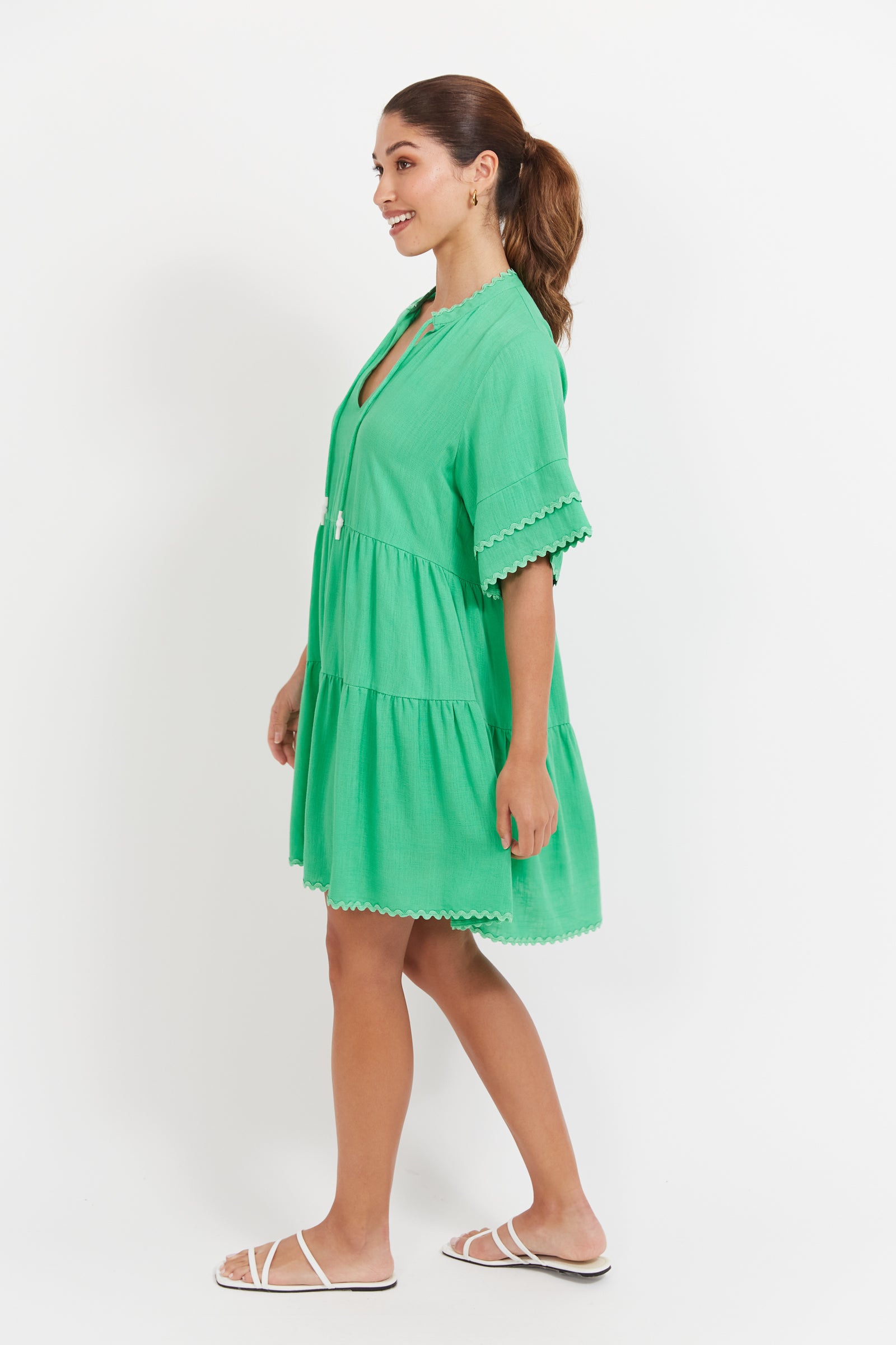 Collection of Haven Haiti Dress - Green in a gallery layout