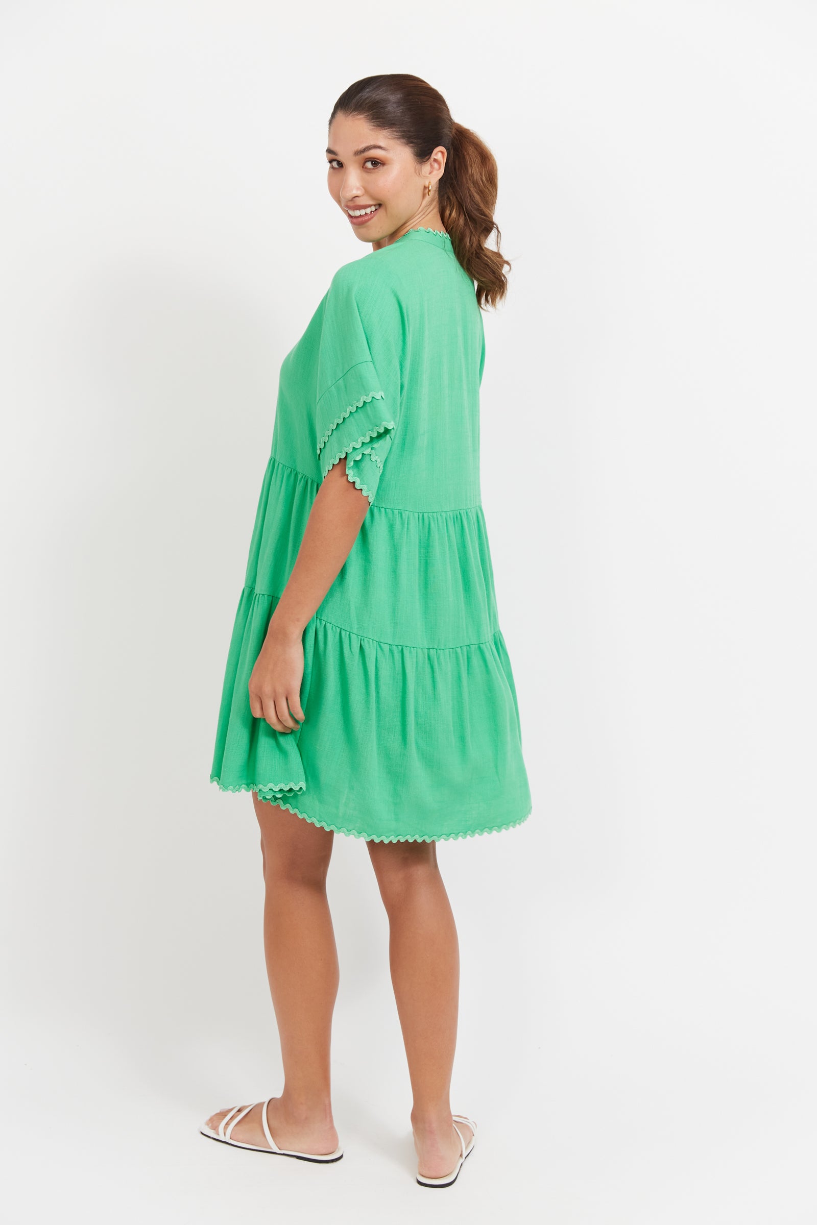 Collection of Haven Haiti Dress - Green in a gallery layout