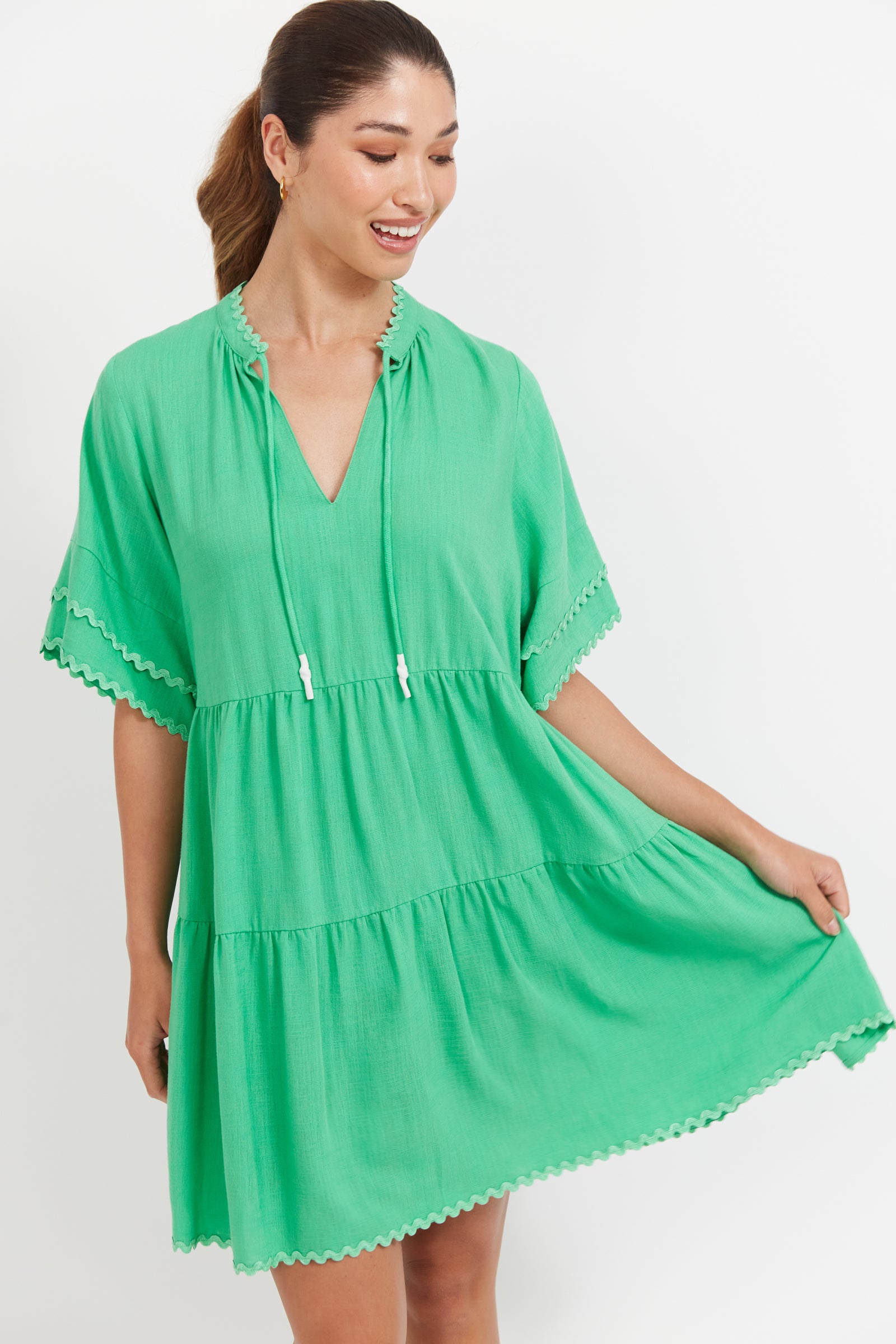 Collection of Haven Haiti Dress - Green in a gallery layout