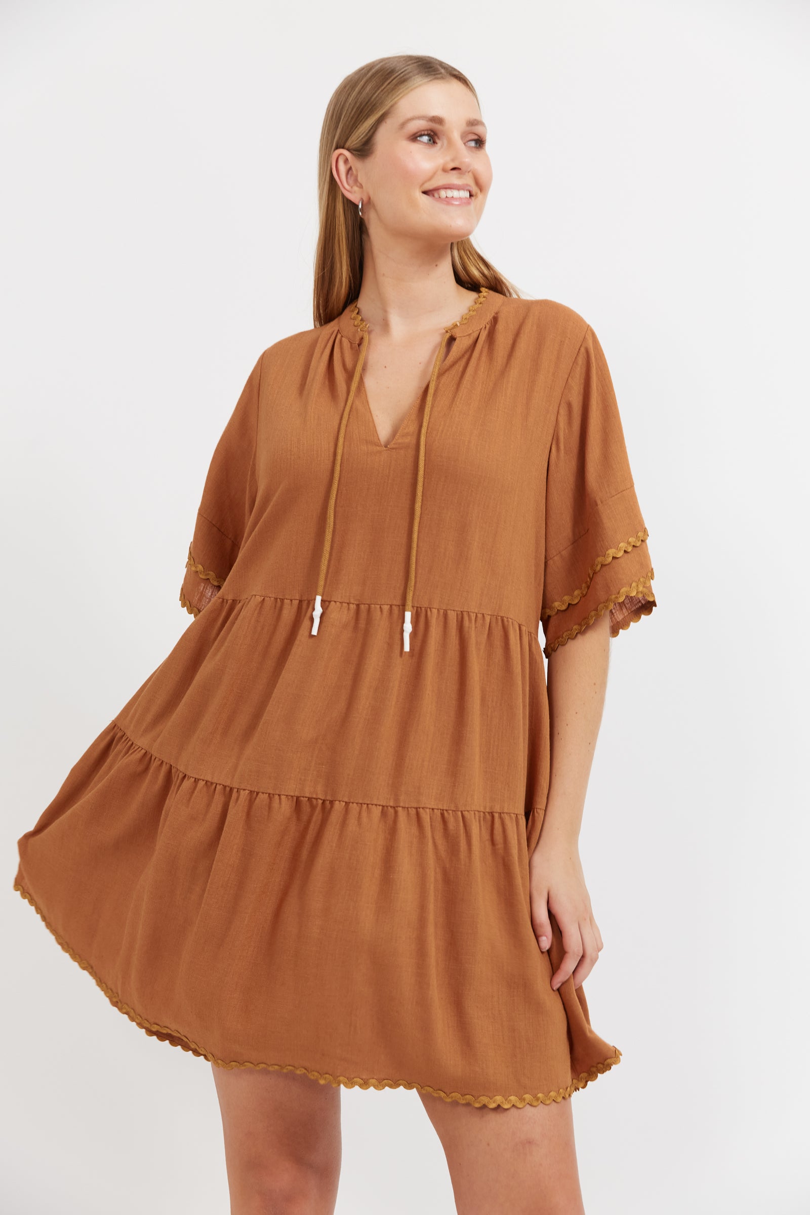 Collection of Haven Haiti Dress - Tan in a gallery layout