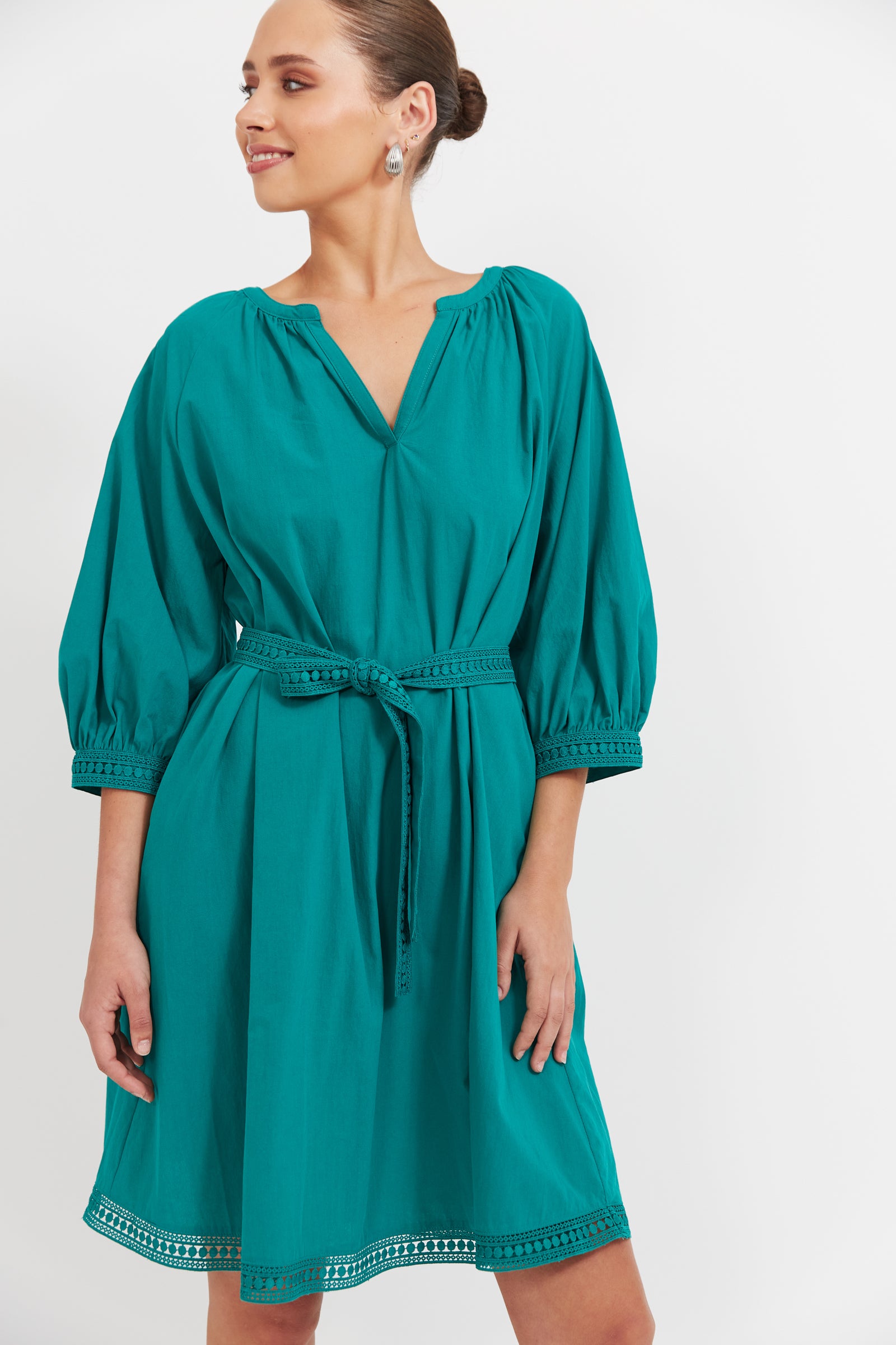 Collection of Haven Santos Dress - Teal in a gallery layout