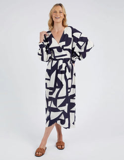 Collection of Elm Dali Abstract Dress- Midnight in a gallery layout