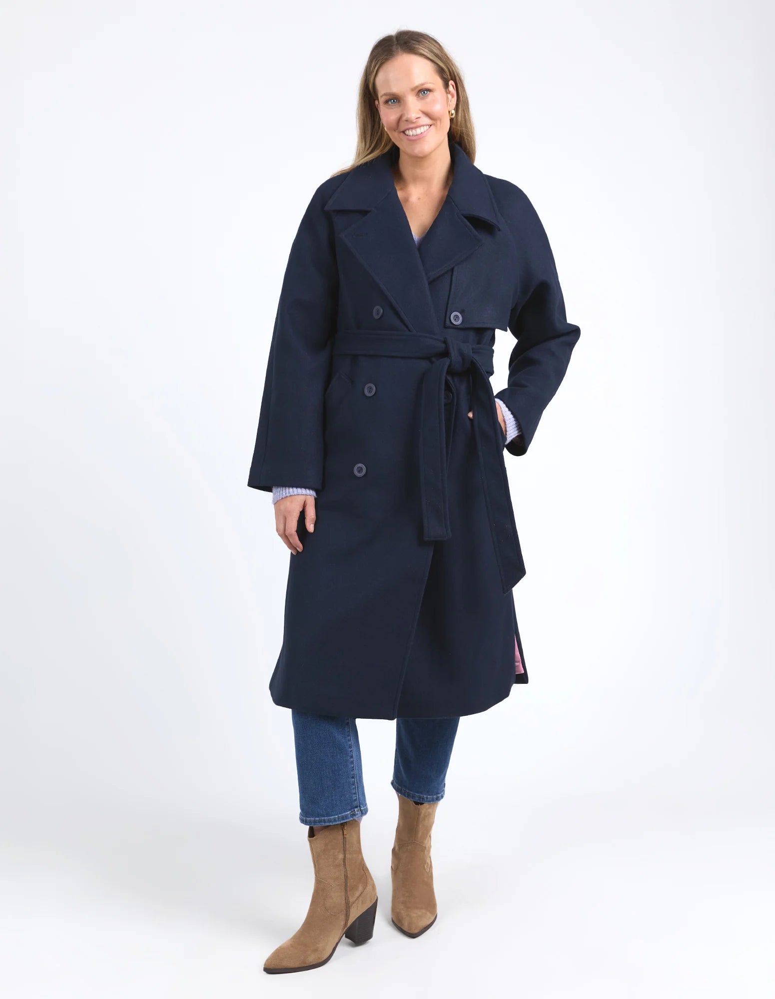 Collection of Elm Clemence Coat - Dark Sapphire in a gallery layout